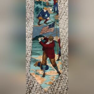 417 By Van Heusen Men's Necktie, Americana Series "Fore", Golf Theme, Silk